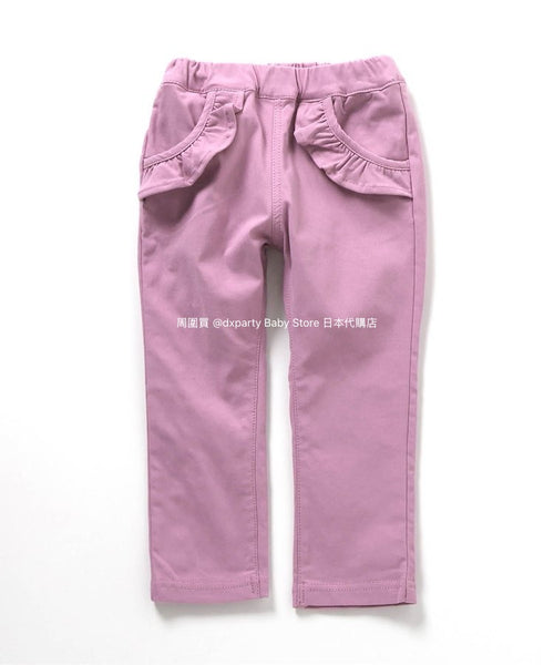 日本童裝 alc#652 抓毛荷葉邊口袋長褲 80-140cm 女童款 冬季 PANTS