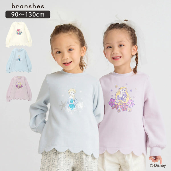 日本童裝 Branshes Disney princess抓毛衛衣 90-130cm 女童款 秋冬季 TOPS