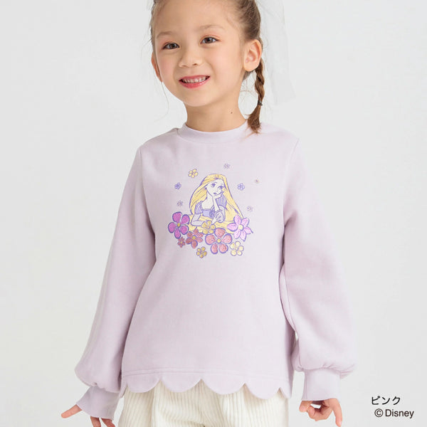 日本童裝 Branshes Disney princess抓毛衛衣 90-130cm 女童款 秋冬季 TOPS