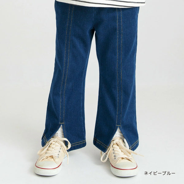 日本童裝 Branshes 抓毛開叉牛仔褲 80-150cm 女童款 秋冬季 PANTS