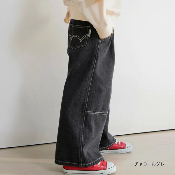 日本童裝 Branshes Ou? by EDWIN 牛仔闊腳褲 90-150cm 女童款 秋冬季 PANTS