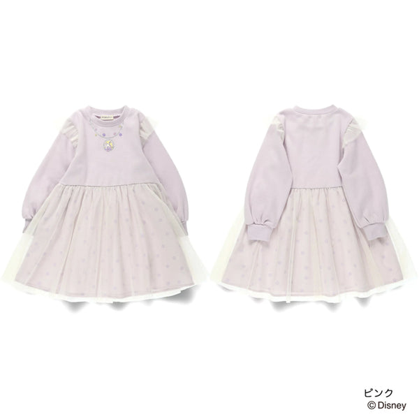 日本童裝 Branshes Disney princess抓毛連身裙 90-130cm 女童款 秋冬季 DRESSES