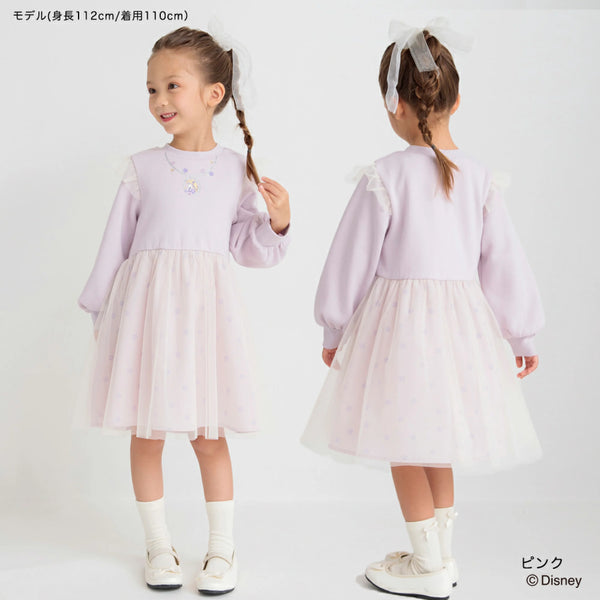 日本童裝 Branshes Disney princess抓毛連身裙 90-130cm 女童款 秋冬季 DRESSES