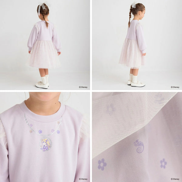 日本童裝 Branshes Disney princess抓毛連身裙 90-130cm 女童款 秋冬季 DRESSES