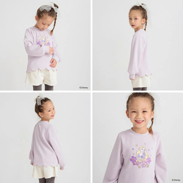 日本童裝 Branshes Disney princess抓毛衛衣 90-130cm 女童款 秋冬季 TOPS