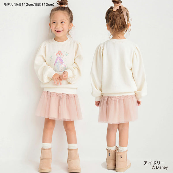 日本童裝 Branshes Disney princess抓毛衛衣 90-130cm 女童款 秋冬季 TOPS