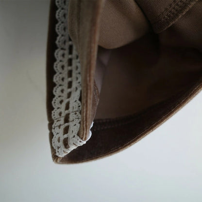 日本童裝 Branshes aBity select. 蕾絲邊天鵝絨長褲 90-120cm 女童款 冬季 PANTS