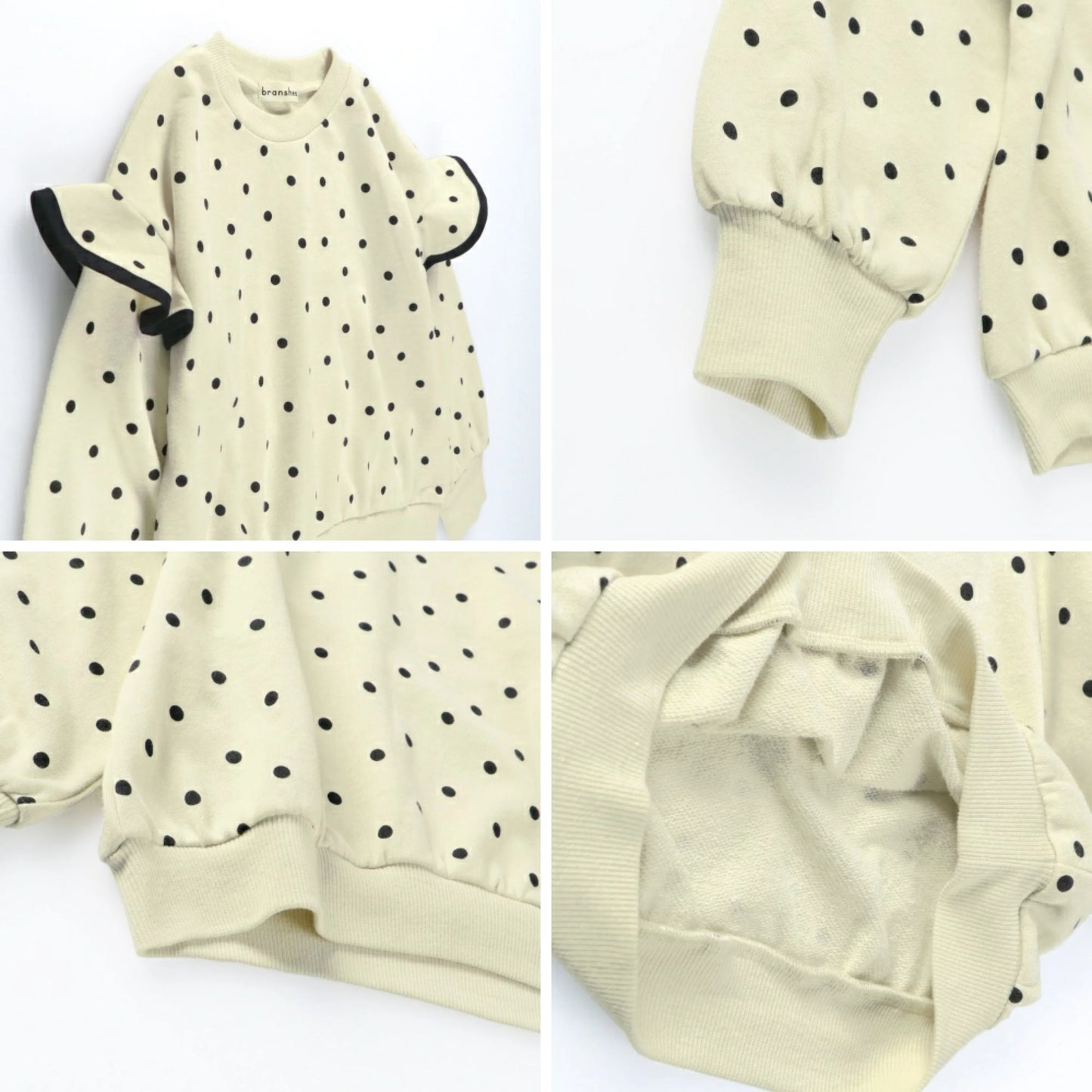 日本童裝 Branshes 荷葉肩衛衣 80-150cm 女童款 冬季 TOPS