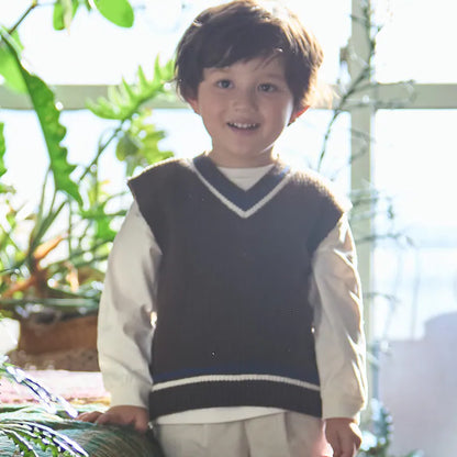 日本童裝 pe#main 針織背心＋上衣套裝 80-130cm 男童款 冬季 TOPS