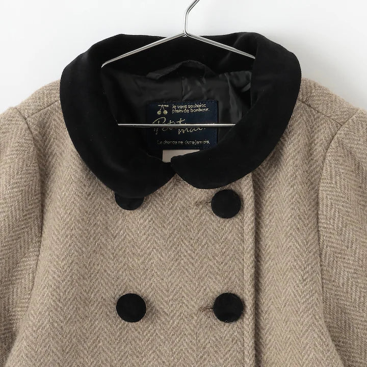 日本童裝 pe#main 雙排扣大褸 90-130cm 親子裝 女童款 冬季 (適合香港平均溫度、寒冷天氣、溫度低天氣）OUTERWEAR 面試/宴會/表演