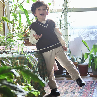 日本童裝 pe#main 針織背心＋上衣套裝 80-130cm 男童款 冬季 TOPS