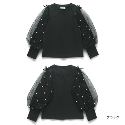 日本童裝 Branshes 薄紗長袖上衣 80-150cm 女童款 冬季 TOPS