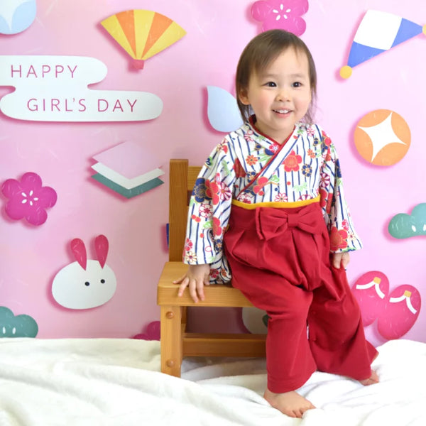 日本童裝 日本和服 新年袴 70-90cm 女童款 TOPS PANTS 初生嬰兒 新年發財特特輯