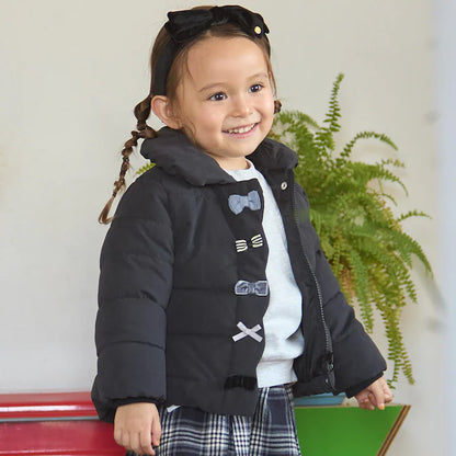 日本童裝 pe#main 蝴蝶結夾棉外套 80-130cm 女童款 冬季 (適合香港平均溫度、寒冷天氣、溫度低天氣）OUTERWEAR