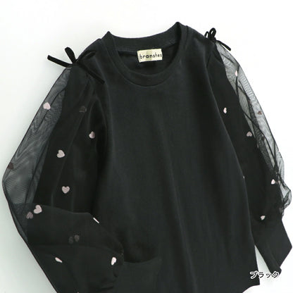 日本童裝 Branshes 薄紗長袖上衣 80-150cm 女童款 冬季 TOPS