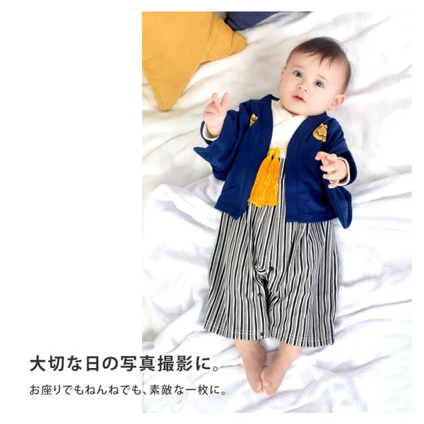 日本童裝 日本和服 新年袴 70-90cm 男童款 TOPS PANTS 初生嬰兒 新年發財特特輯