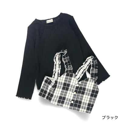 日本童裝 Branshes 格紋上衣兩件套裝 80-150cm 女童款 冬季 TOPS