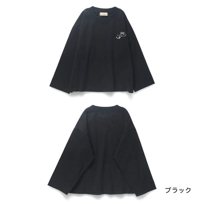 日本童裝 Branshes 刺繡摺袖長袖上衣 80-150cm 男童款 冬季 TOPS