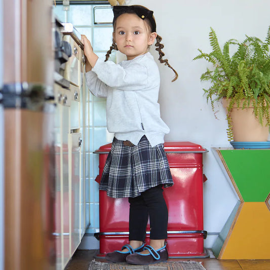 日本童裝 pe#main 假兩件格紋裙連褲 80-130cm 女童款 冬季 PANTS 聖誕紅/新年紅