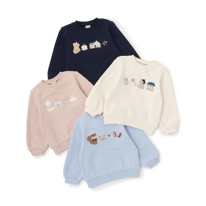 日本童裝 pe#main 貼花圖案衛衣 80-130cm 女童款 冬季 TOPS