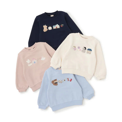 日本童裝 pe#main 貼花圖案衛衣 80-130cm 女童款 冬季 TOPS