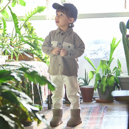 日本童裝 pe#main 燈芯絨/格紋圖案混搭襯衫 80-130cm 男童款 冬季 TOPS