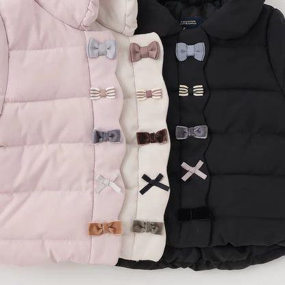 日本童裝 pe#main 蝴蝶結夾棉外套 80-130cm 女童款 冬季 (適合香港平均溫度、寒冷天氣、溫度低天氣）OUTERWEAR