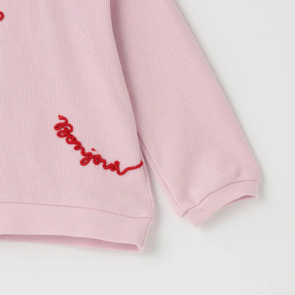 日本童裝 pe#main 刺繡Logo長袖上衣 80-130cm 女童款 冬季 TOPS