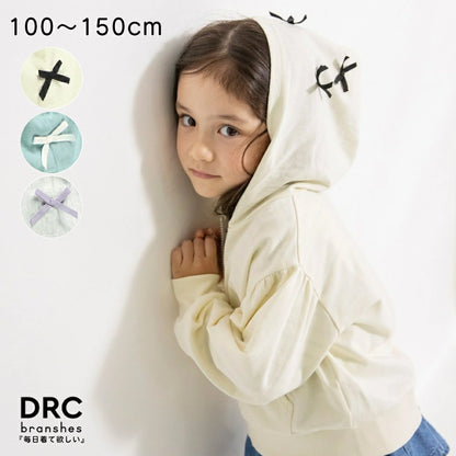 日本童裝 Branshes 絲帶連帽外套 100-150cm 女童款 冬季 OUTERWEAR