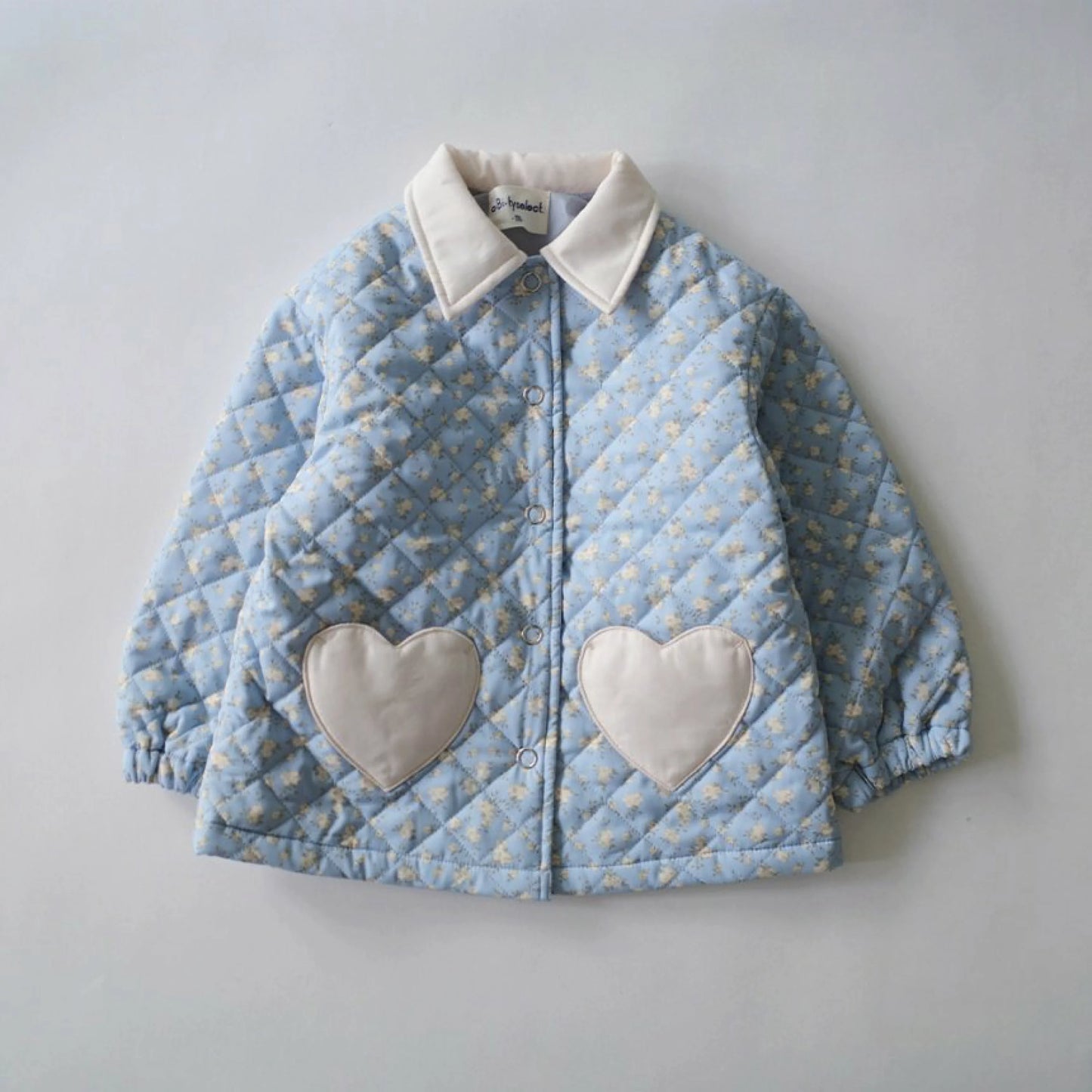 日本童裝 Branshes aBity select.心型口袋小花絎縫外套 90-120cm 女童款 冬季 OUTERWEAR