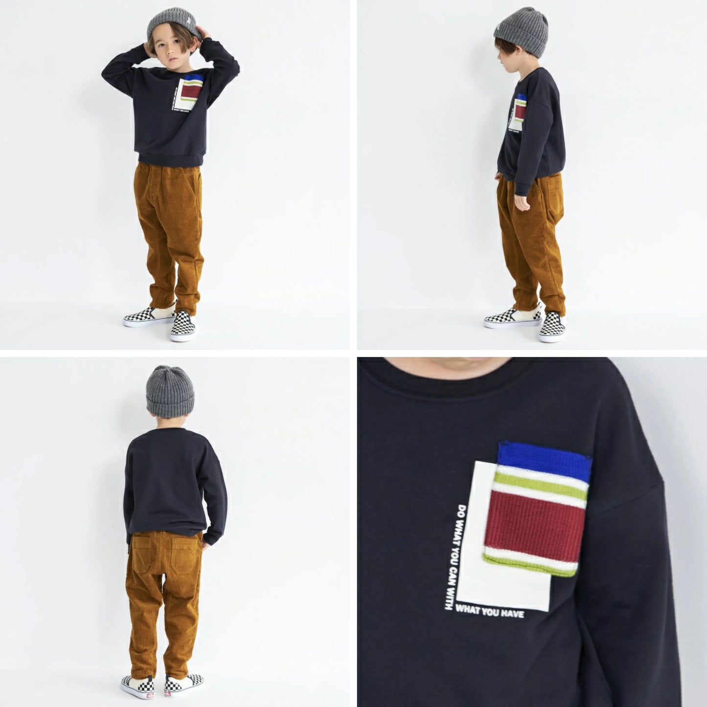 日本童裝 Branshes 多邊口袋衛衣 80-150cm 男童款 冬季 TOPS