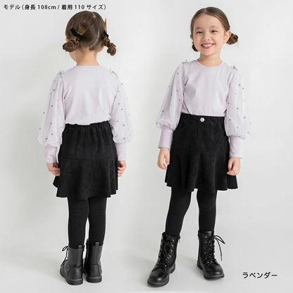 日本童裝 Branshes 薄紗長袖上衣 80-150cm 女童款 冬季 TOPS