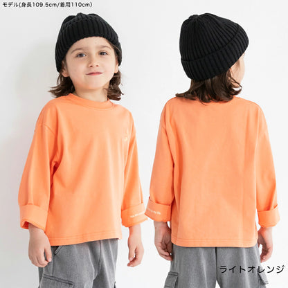 日本童裝 Branshes 刺繡摺袖長袖上衣 80-150cm 男童款 冬季 TOPS