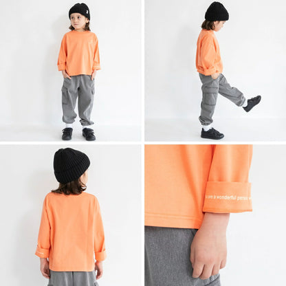 日本童裝 Branshes 刺繡摺袖長袖上衣 80-150cm 男童款 冬季 TOPS