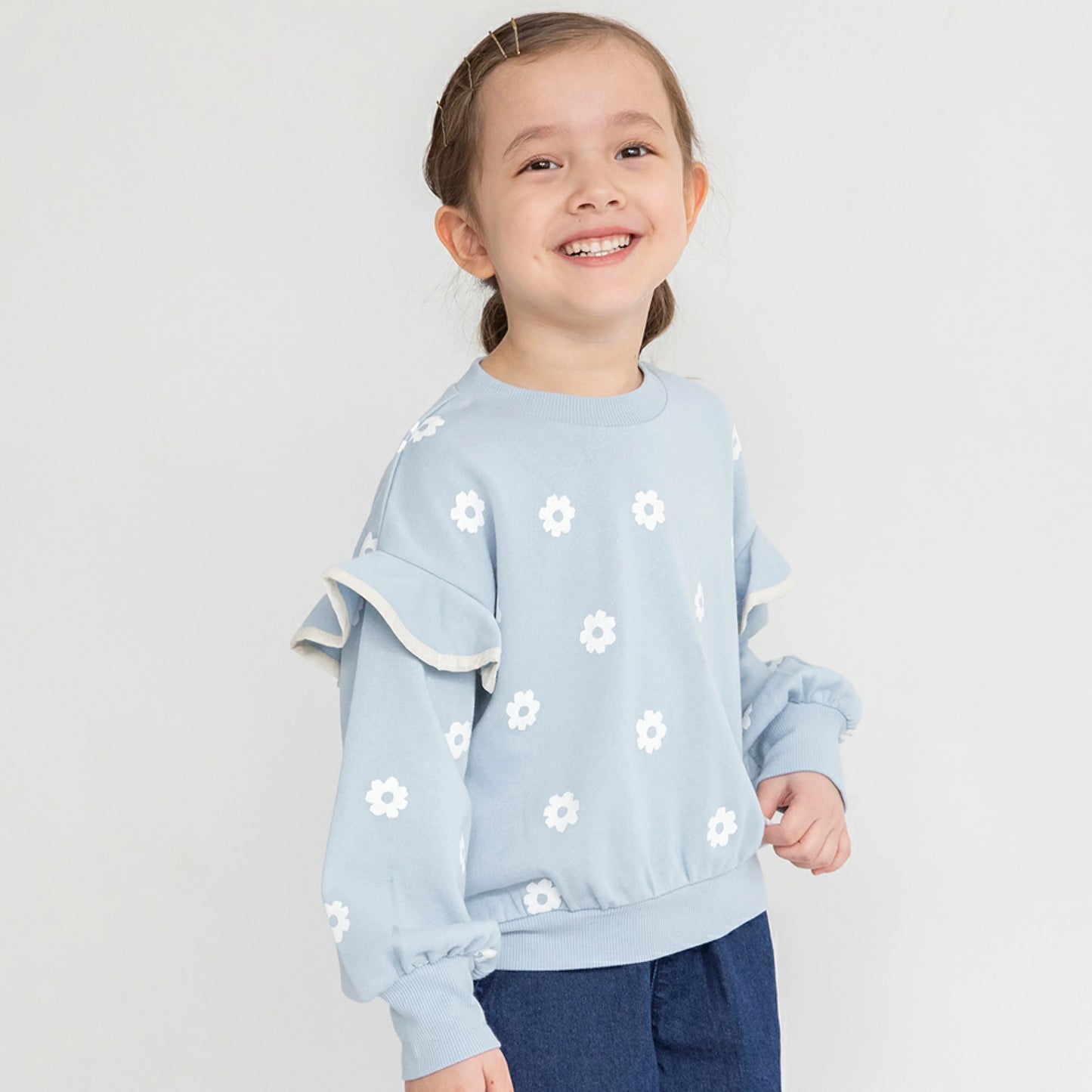 日本童裝 Branshes 荷葉肩衛衣 80-150cm 女童款 冬季 TOPS