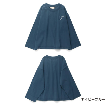 日本童裝 Branshes 刺繡摺袖長袖上衣 80-150cm 男童款 冬季 TOPS