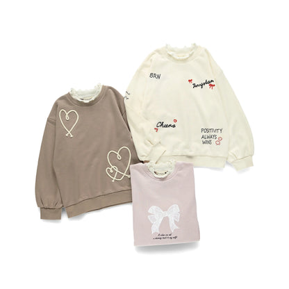 日本童裝 Branshes 刺繡圖案衛衣 80-150cm 女童款 冬季 TOPS