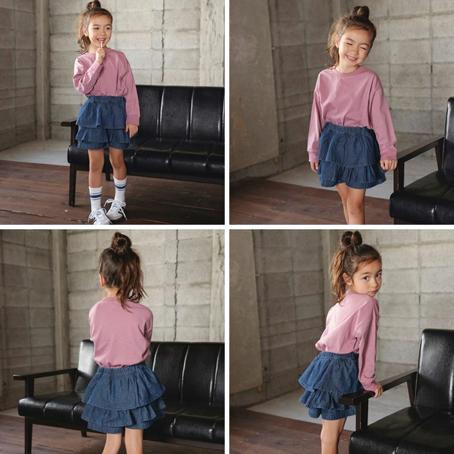 日本童裝 Branshes 牛仔裙褲 100-150cm 女童款 冬季 PANTS