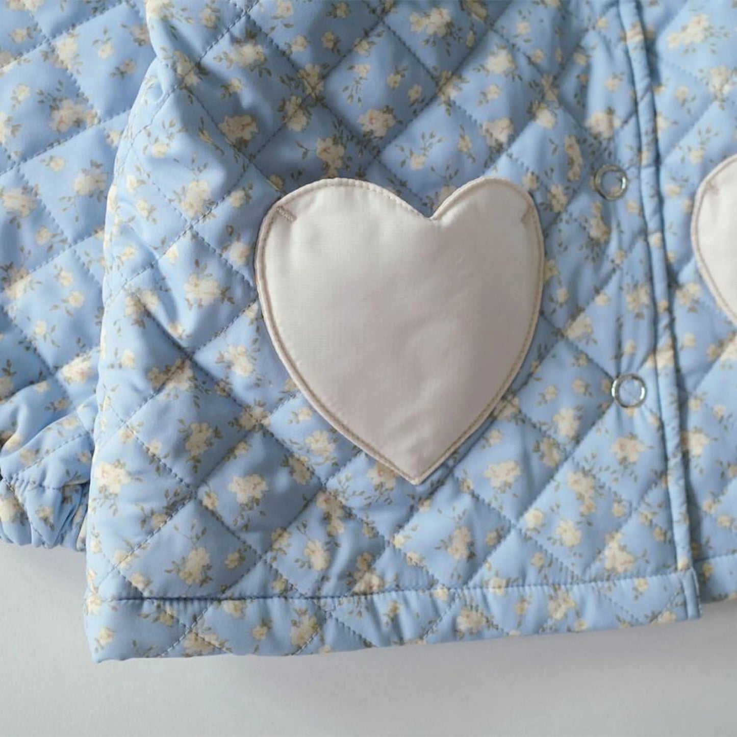 日本童裝 Branshes aBity select.心型口袋小花絎縫外套 90-120cm 女童款 冬季 OUTERWEAR