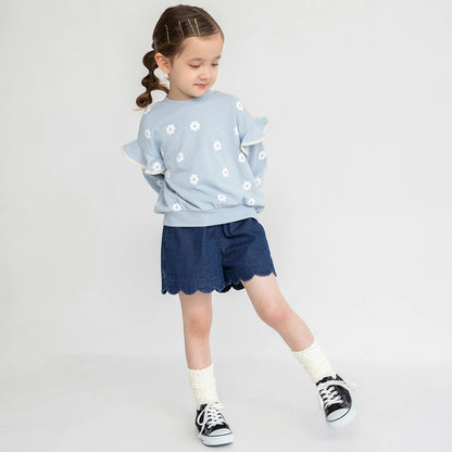 日本童裝 Branshes 荷葉肩衛衣 80-150cm 女童款 冬季 TOPS