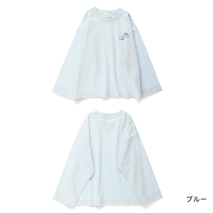 日本童裝 Branshes 刺繡摺袖長袖上衣 80-150cm 男童款 冬季 TOPS