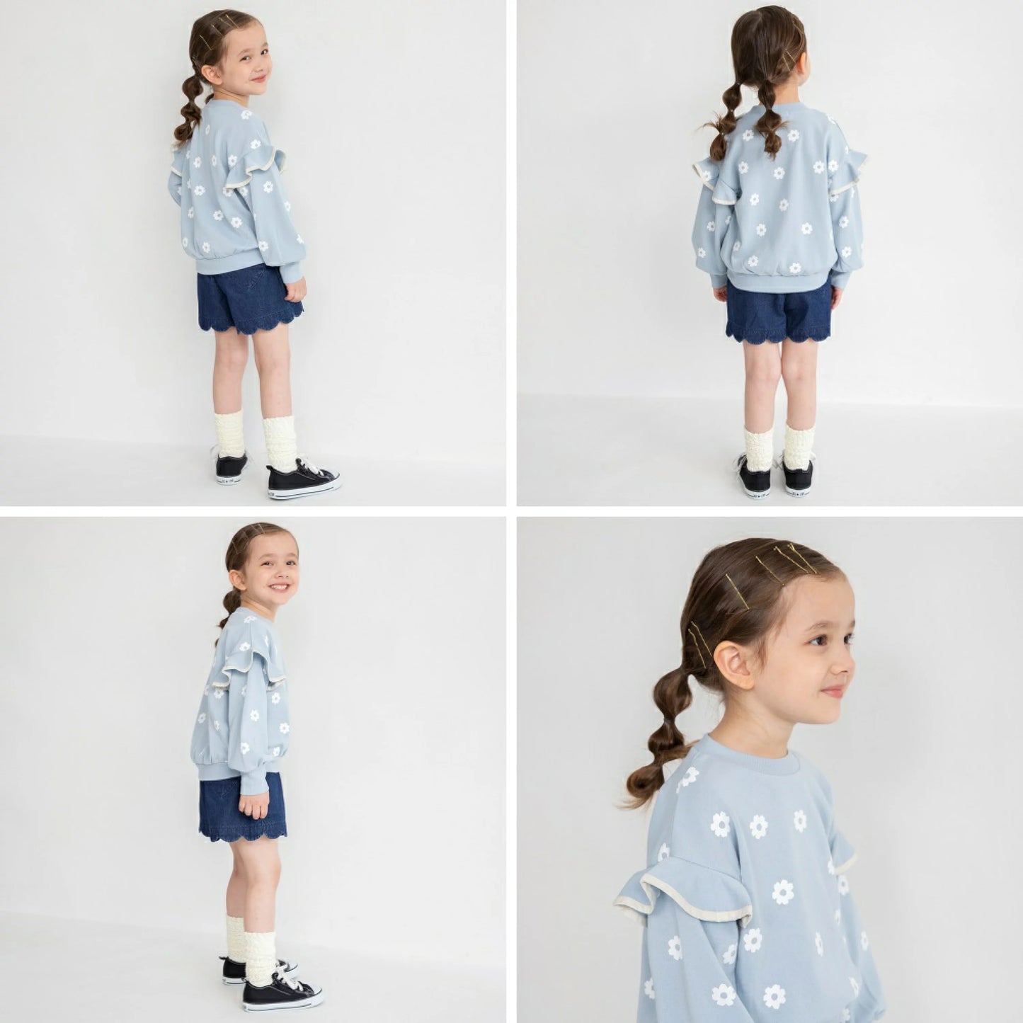 日本童裝 Branshes 荷葉肩衛衣 80-150cm 女童款 冬季 TOPS