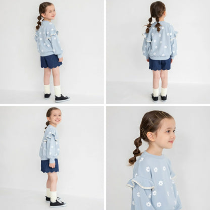 日本童裝 Branshes 荷葉肩衛衣 80-150cm 女童款 冬季 TOPS