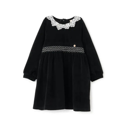 日本童裝 pe#main 天鵝絨蕾絲連身裙 80-130cm 女童款 冬季 DRESSES 面試/宴會/表演