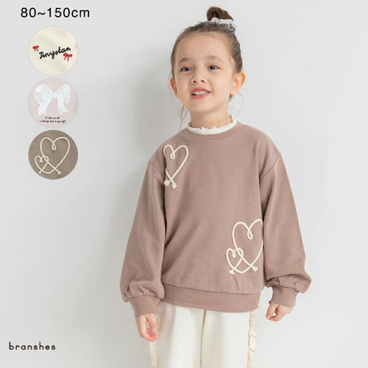 日本童裝 Branshes 刺繡圖案衛衣 80-150cm 女童款 冬季 TOPS