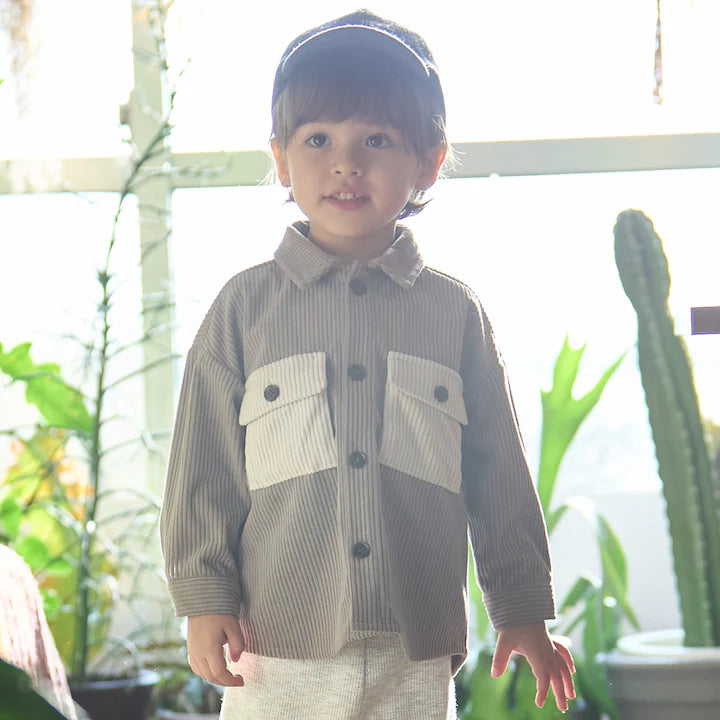 日本童裝 pe#main 燈芯絨/格紋圖案混搭襯衫 80-130cm 男童款 冬季 TOPS