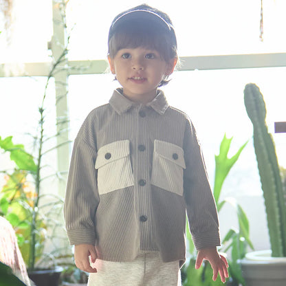 日本童裝 pe#main 燈芯絨/格紋圖案混搭襯衫 80-130cm 男童款 冬季 TOPS