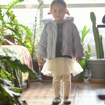 日本童裝 pe#main 刺繡圖案夾棉外套 80-130cm 女童款 冬季 (適合香港平均溫度、寒冷天氣）OUTERWEAR 