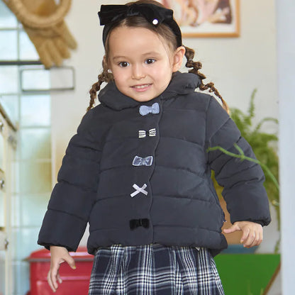 日本童裝 pe#main 蝴蝶結夾棉外套 80-130cm 女童款 冬季 (適合香港平均溫度、寒冷天氣、溫度低天氣）OUTERWEAR