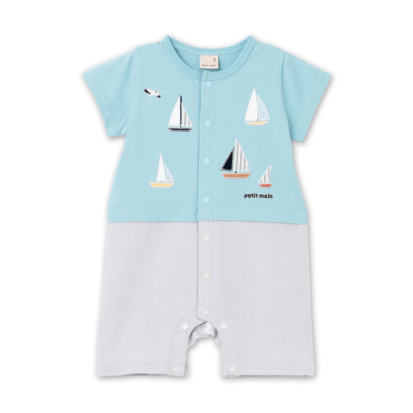 日本童裝 pe#main 拼接連衣 70-80cm 男童款 初生嬰兒 夏季 Jumpsuit
